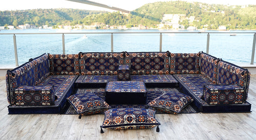 8'' Thickness U Sofa Set, Floor Cushions, Arabic Majlis Seating, Turkish Floor Seating