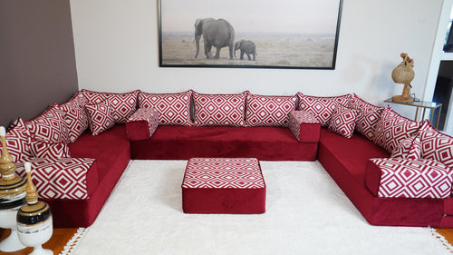 4" Thickness Arabic Floor Sofa, Bench Cushions, Moroccan Sofa, Majlis Sofa, Seat Cushions, Turkish Seating Pillows, Velvet Sofa Sets