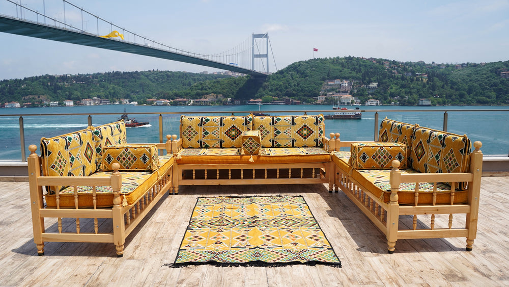 U Corner Sofa Set, Wooden Bench Sofa Sets, Bohemian Furniture, Pine Tree Wooden Bench, Arabic Majlis, Outdoor Bench, Floor Cushions Set, Turkish Kilim Rug, Sofa Seating Set