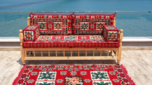 Moroccan Majlis, Wooden Bench Sofa Sets, Patio Benches, Arabic Majlis Seating, Pine Tree Wooden Bench, Outdoor Furniture, Arabic Seating Jalsah, Yemeni Majlis Set