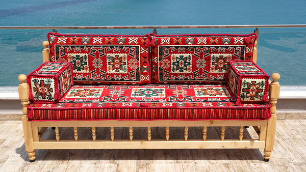 Moroccan Majlis, Wooden Bench Sofa Sets, Patio Benches, Arabic Majlis Seating, Pine Tree Wooden Bench, Outdoor Furniture, Arabic Seating Jalsah, Yemeni Majlis Set