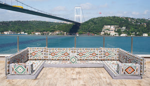 8'' Thickness U Sofa Set, Arabic Sofa, Moroccan Sofa Seating, Arabic Jalsa Seating