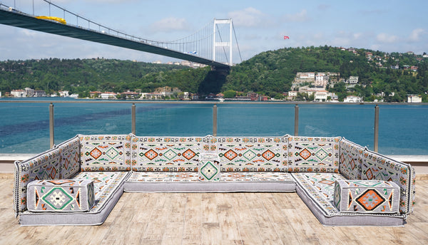 8'' Thickness U Sofa Set, Arabic Sofa, Moroccan Sofa Seating, Arabic Jalsa Seating