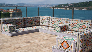 8'' Thickness U Sofa Set, Arabic Sofa, Moroccan Sofa Seating, Arabic Jalsa Seating