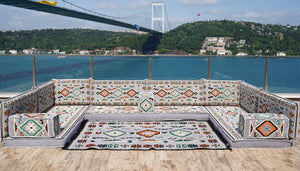 8'' Thickness U Sofa Set, Arabic Sofa, Moroccan Sofa Seating, Arabic Jalsa Seating