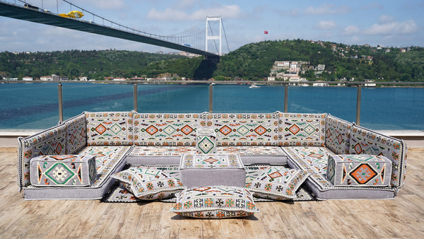 8'' Thickness U Sofa Set, Arabic Sofa, Moroccan Sofa Seating, Arabic Jalsa Seating