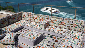 8'' Thickness U Sofa Set, Arabic Sofa, Moroccan Sofa Seating, Arabic Jalsa Seating