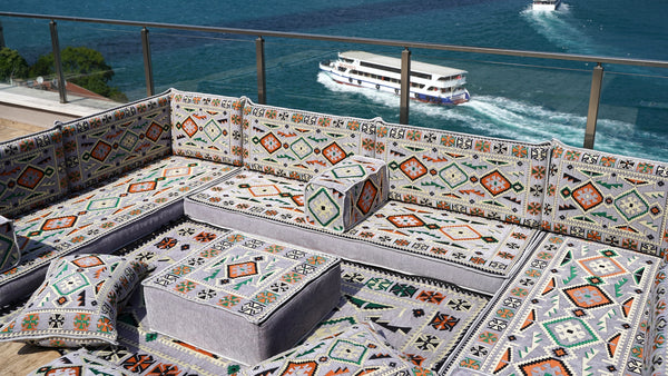 8'' Thickness U Sofa Set, Arabic Sofa, Moroccan Sofa Seating, Arabic Jalsa Seating