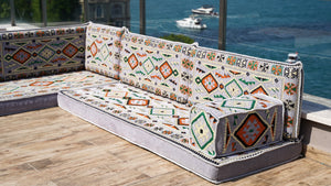 8'' Thickness L Sofa Set, Sectional Sofa Set, Floor Pillow, Arabic Seating Majlis, Moroccan Livingroom Cushion