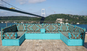 8'' Thickness U Sofa Set, Arabic Majlis, Turkish Floor Seating, Moroccan Sofa Set