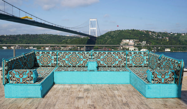 8'' Thickness U Sofa Set, Arabic Majlis, Turkish Floor Seating, Moroccan Sofa Set