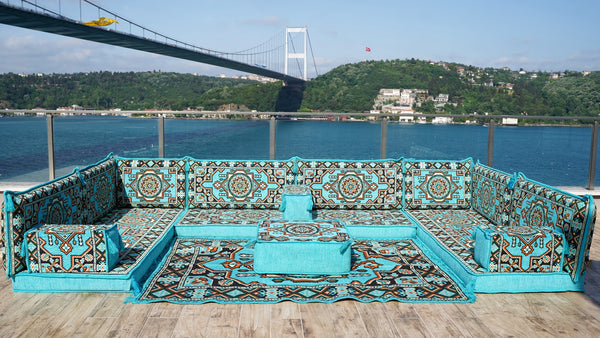 8'' Thickness U Sofa Set, Arabic Majlis, Turkish Floor Seating, Moroccan Sofa Set