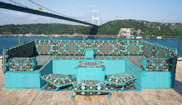8'' Thickness U Sofa Set, Arabic Majlis, Turkish Floor Seating, Moroccan Sofa Set