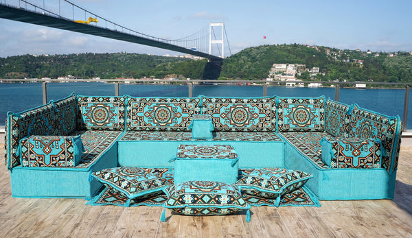 8'' Thickness U Sofa Set, Arabic Majlis, Turkish Floor Seating, Moroccan Sofa Set