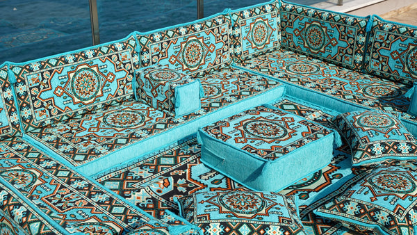 8'' Thickness U Sofa Set, Arabic Majlis, Turkish Floor Seating, Moroccan Sofa Set