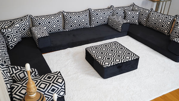 U Floor Seating Set, Pallet Sofa, Indoor Benches, Floor Pillows, Velvet Sofa Sets, Turkish Sitting Pillows, Living Room Sofa