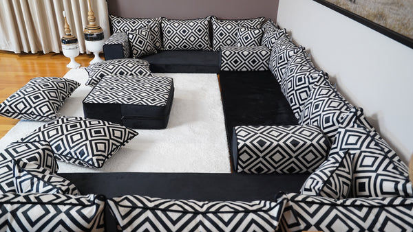 U Floor Seating Set, Pallet Sofa, Indoor Benches, Floor Pillows, Velvet Sofa Sets, Turkish Sitting Pillows, Living Room Sofa