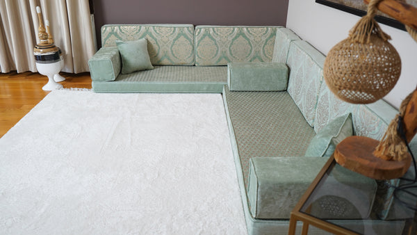 طقم جلوس تركي أرضي، كنبة مغربية، مقعد مدخل، وسادة تأمل، وسادة مقعد، كنبة من البليت، جلسة مجلس عربي، غطاء كنبة، طقم كنب ديوان