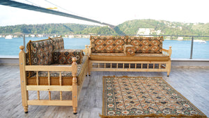 Gold Wooden Bench Sofa Sets, Yemeni Majlis, Bohemian Furniture, Outdoor Bench, Floor Cushions Set, Turkish Rug As Gift, Bench Pillow, Outdoor Furniture, Corner Sofa Set