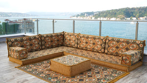 8'' Thickness L Sofa Set, Corner Seating, Arabic Sofa, Meditation Mats, Arabic Sofa,Bohemian Sectionals, Floor Cushions