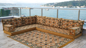 8'' Thickness L Sofa Set, Corner Seating, Arabic Sofa, Meditation Mats, Arabic Sofa,Bohemian Sectionals, Floor Cushions