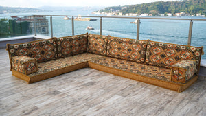 8'' Thickness L Sofa Set, Corner Seating, Arabic Sofa, Meditation Mats, Arabic Sofa,Bohemian Sectionals, Floor Cushions
