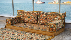 8'' Thickness Sofa Set, Gold Floor Couch, Sectional Sofas, Arabic Majilis, Arabic Jalsa, Meditation Yoga Loveseat