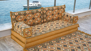 أرائك غرفة المعيشة، أريكة مقسمة وحدات، طقم أريكة أرضية، أريكة مقسمة، أريكة أرضية عربية مع أريكة عثمانية وسجادة