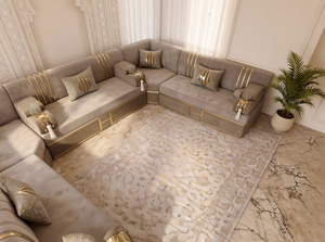 Arabic Majlis Floor Sofa – Corner Sectional Floor Cushions – Traditional Majlis Seating – Moroccan Style Couch