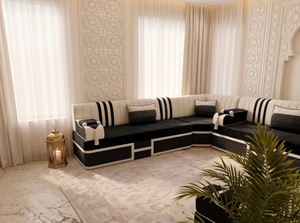 Luxury Middle Eastern Majlis Sofa – U Shaped Floor Sofa – L Shaped Sectional – Single Loveseat Seating – Oriental Arabic Couch