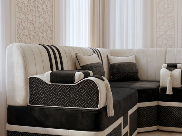 Luxury Middle Eastern Majlis Sofa – U Shaped Floor Sofa – L Shaped Sectional – Single Loveseat Seating – Oriental Arabic Couch