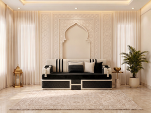 Luxury Middle Eastern Majlis Sofa – U Shaped Floor Sofa – L Shaped Sectional – Single Loveseat Seating – Oriental Arabic Couch