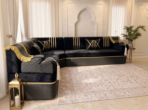 Luxury Arabic Majlis Sofa – Sectional Floor Seating – U Shaped Couch – L Shaped Corner Sofa – Middle Eastern Floor Cushion