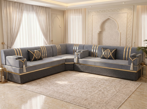Handmade Majlis Floor Sofa – U Shaped Seating Set – L Shaped Corner Couch – Single Loveseat Sofa – Arabic Oriental Majlis