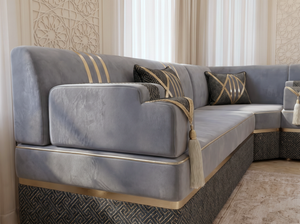 Handmade Majlis Floor Sofa – U Shaped Seating Set – L Shaped Corner Couch – Single Loveseat Sofa – Arabic Oriental Majlis