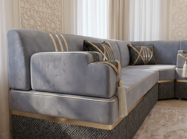 Handmade Majlis Floor Sofa – U Shaped Seating Set – L Shaped Corner Couch – Single Loveseat Sofa – Arabic Oriental Majlis