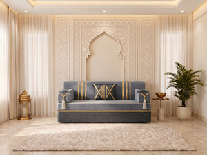 Handmade Majlis Floor Sofa – U Shaped Seating Set – L Shaped Corner Couch – Single Loveseat Sofa – Arabic Oriental Majlis