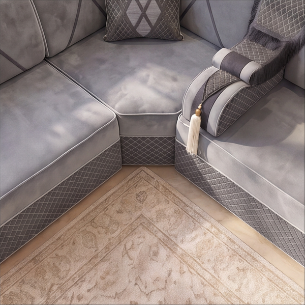 Luxury Arabic Majlis Sofa – Velvet Floor Seating – U L Single Modular Set – Middle Eastern Couch – Moroccan Majlis Seating