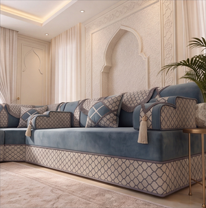 Middle Eastern Majlis Sofa – U Shaped Floor Couch – L Shaped Sectional Set – Single Floor Seating – Handmade Arabic Oriental
