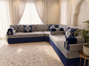 Luxury Arabic Majlis Seating – Modular Floor Sofa Set – U L Single Shapes – Velvet Oriental Couch – Gulf Saudi Majlis