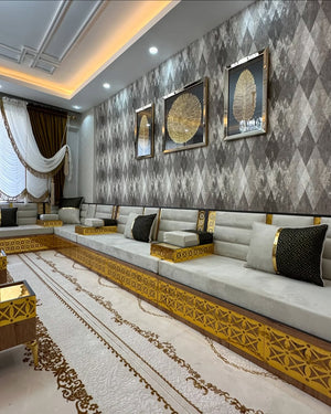 Arabic Furniture for Cafes, Arabic Majlis, Wooden Bench Majlis, Moroccan Majlis, Arabic Sofa Seating, Arabic Majlis Jalsa, Arabic Floor Seating