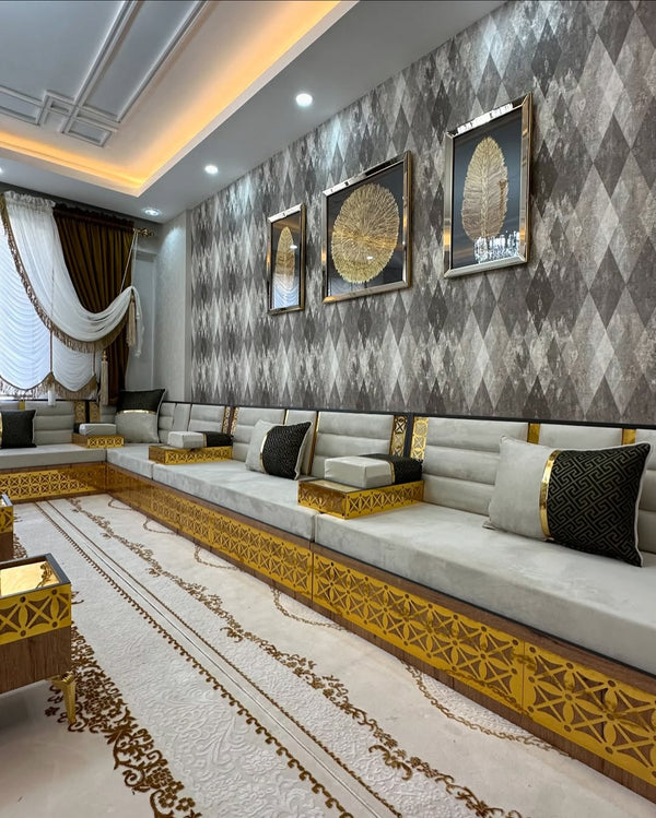 Arabic Furniture for Cafes, Arabic Majlis, Wooden Bench Majlis, Moroccan Majlis, Arabic Sofa Seating, Arabic Majlis Jalsa, Arabic Floor Seating