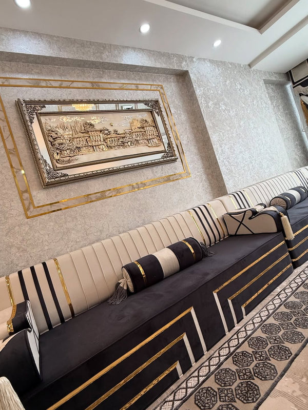 Yemeni Majlis, Arabic Majlis Sofa, Moroccan Living Room Furniture, Arabic Majlis Cushions, Arabic Jalsa, Wooden Bench Majlis, Arabic Sofa Seating