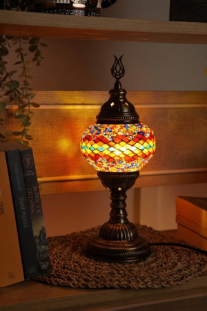 Lampe Mosaïque Turque Fait Main - Lampe de Table Marocaine 100% Authentique, Lampe de Chevet en Verre Mosaïque