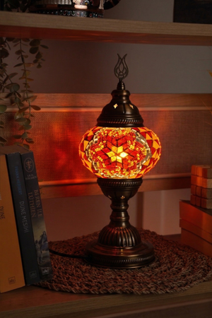 Lampe Mosaïque Turque Fait Main - Lampe de Table Marocaine 100% Authentique, Lampe de Chevet en Verre Mosaïque