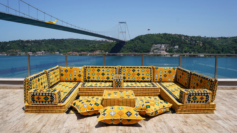 8'' Thickness U Sofa Set, Floor Sofa, Arabic Majlis, Sectional Sofas, Floor Cushions Set