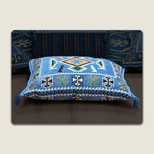 Blue Anatolia Pouf Pillow