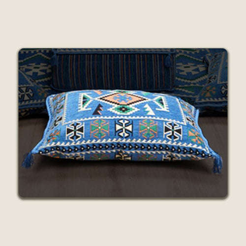 Blue Anatolia Pouf Pillow