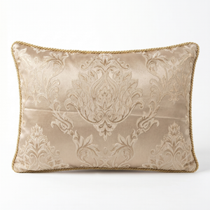 Bronze Story: Acanthus Scroll Lumbar Pillow – Baroque Damask – Embroidered Cover
