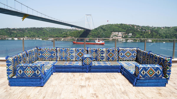 8'' Thickness U Sofa Set, Sectional Sofas, Floor Cushions, Arabic Sofa, Moroccan Sofa